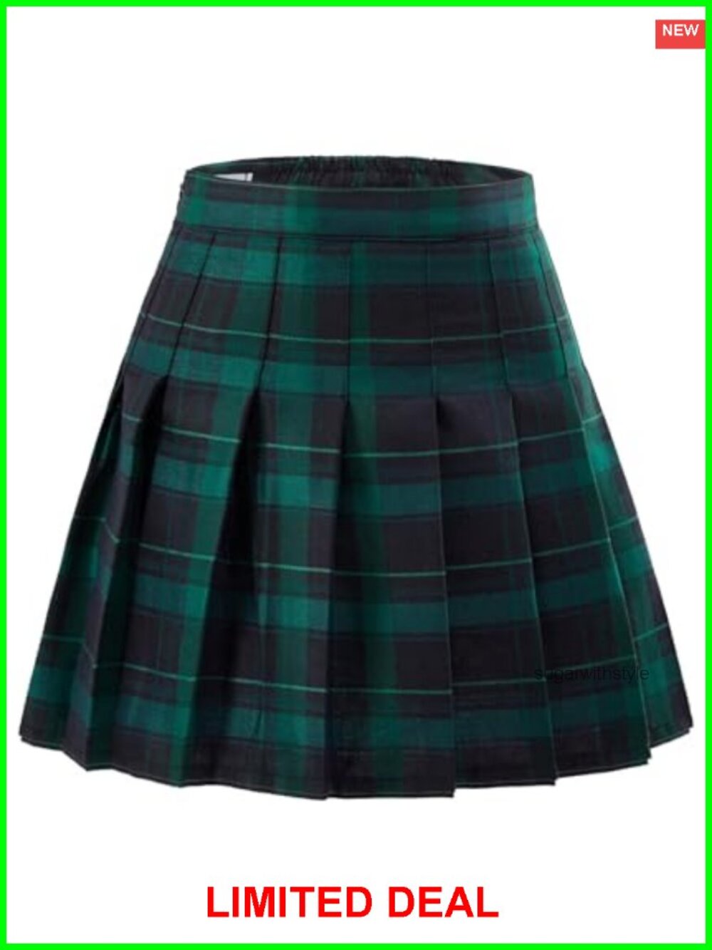 High Waisted Pleated Skort with Built-in Shorts Casual Tennis Skirt
